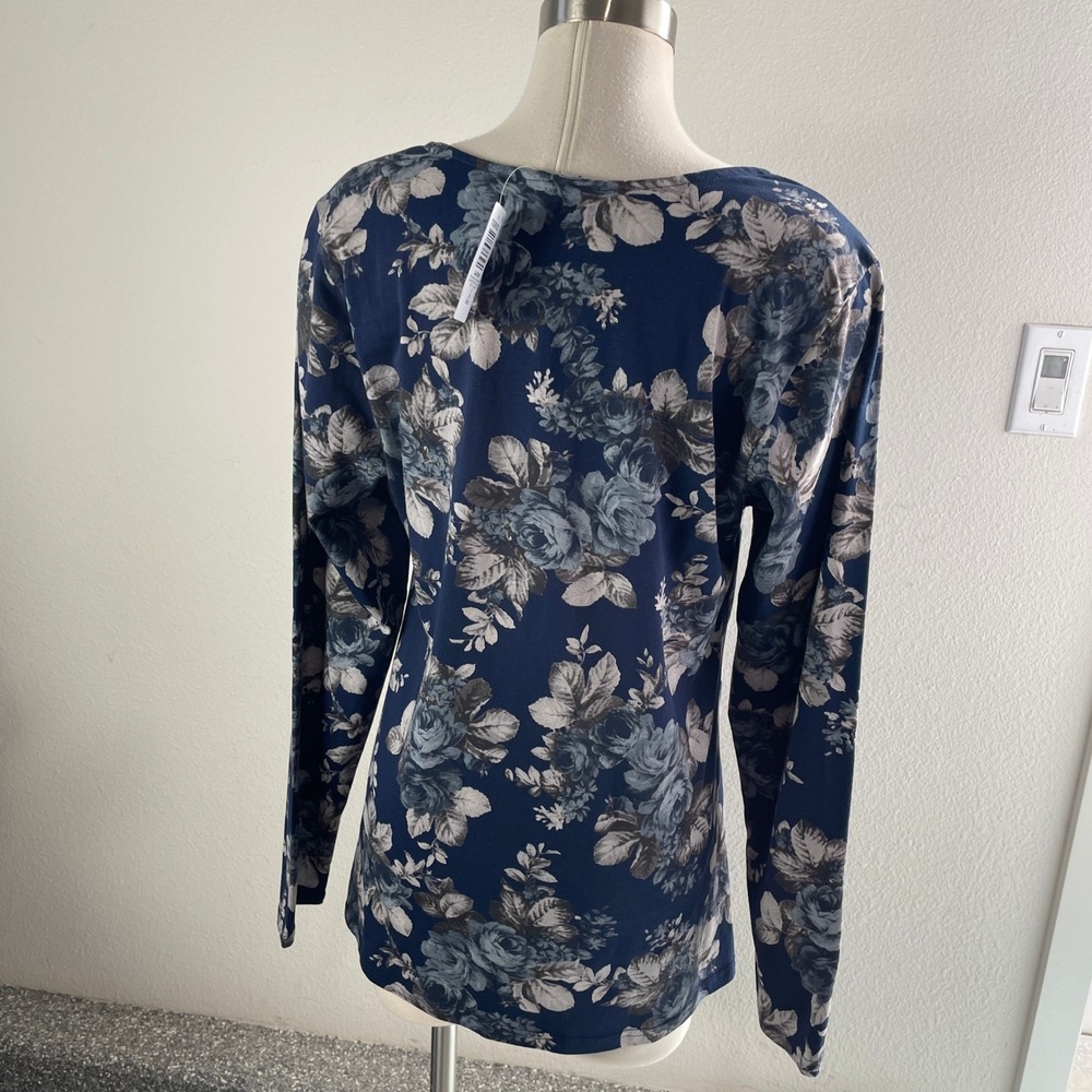 NEW Torrid Plus 2X Smoothing Long Sleeve Square Neck Top Mountain Roses Floral - Picture 8 of 8